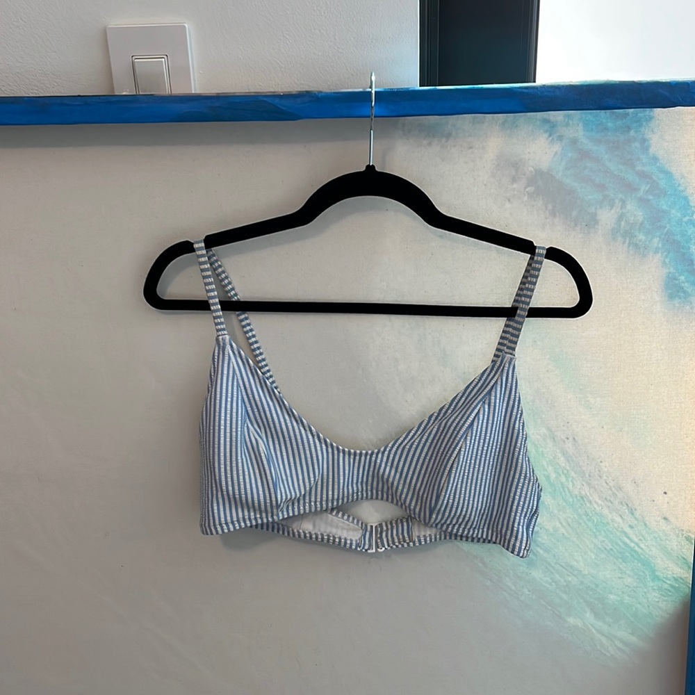 Seersucker bathing suit top